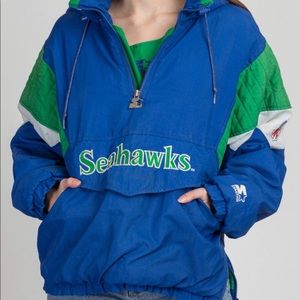 90s Seattle Seahawks Starter Jacket Men's Small NFL Football Pullover Puffy Coat